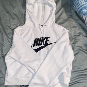 Cropped white Nike hoodie!